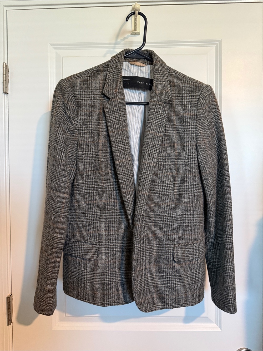 Zara Women’s Brown & Gray Glen Plaid Sport Coat